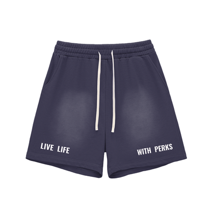 Live Life With Perks Sun Faded Cotton Shorts