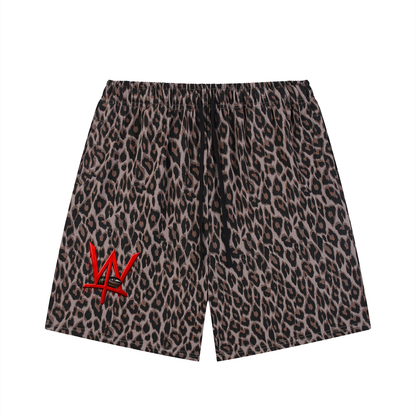 Established Leopard Drawstring Shorts